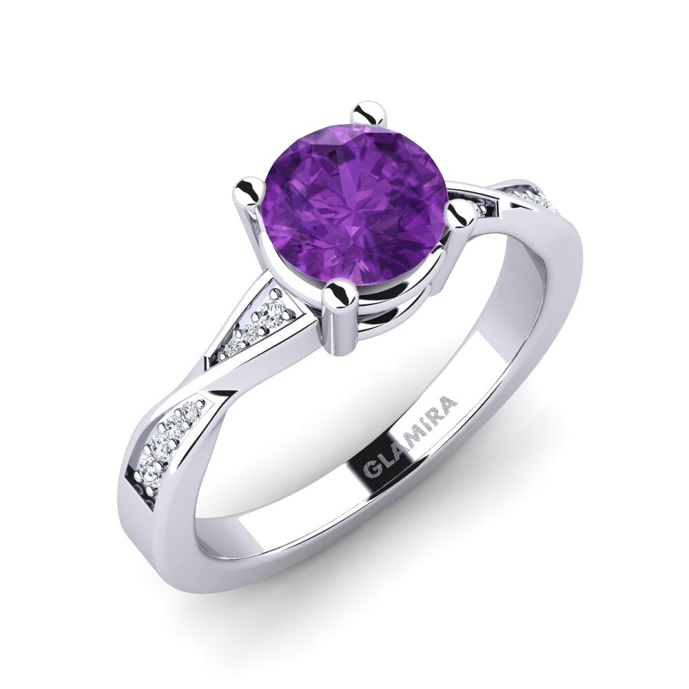 950 Platinum Amethyst Engagement Ring Kabena 1.0 crt