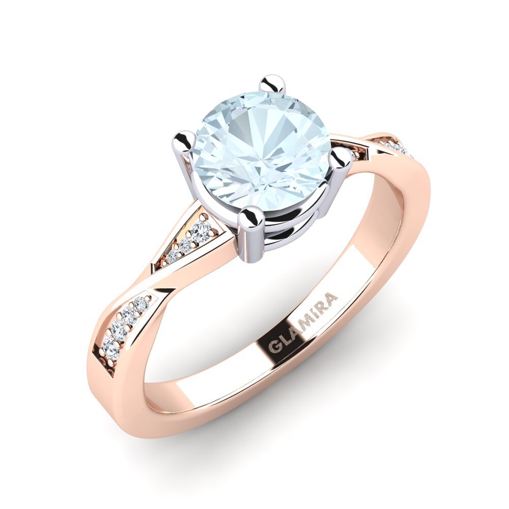14ct Rose / White Gold Engagement Ring Kabena 1.0 crt