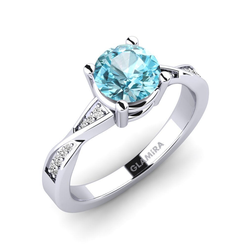 Circón Azul Anillo de compromiso Kabena 1.0 crt