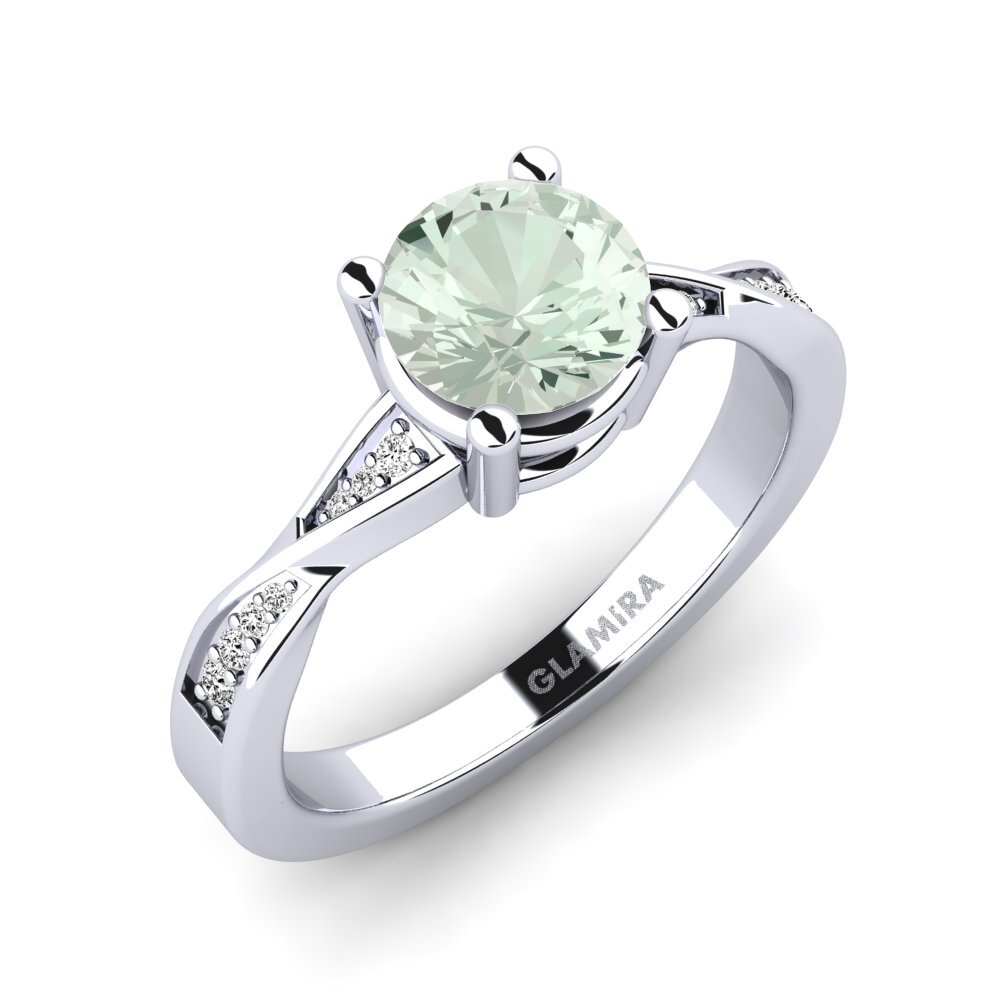 Green Amethyst Engagement Ring Kabena 1.0 crt