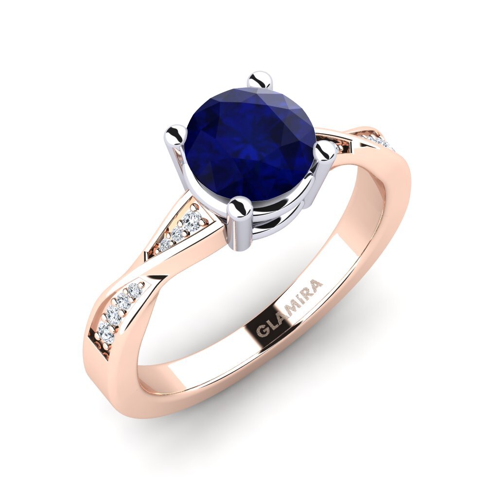 14ct Rose / White Gold Engagement Ring Kabena 1.0 crt