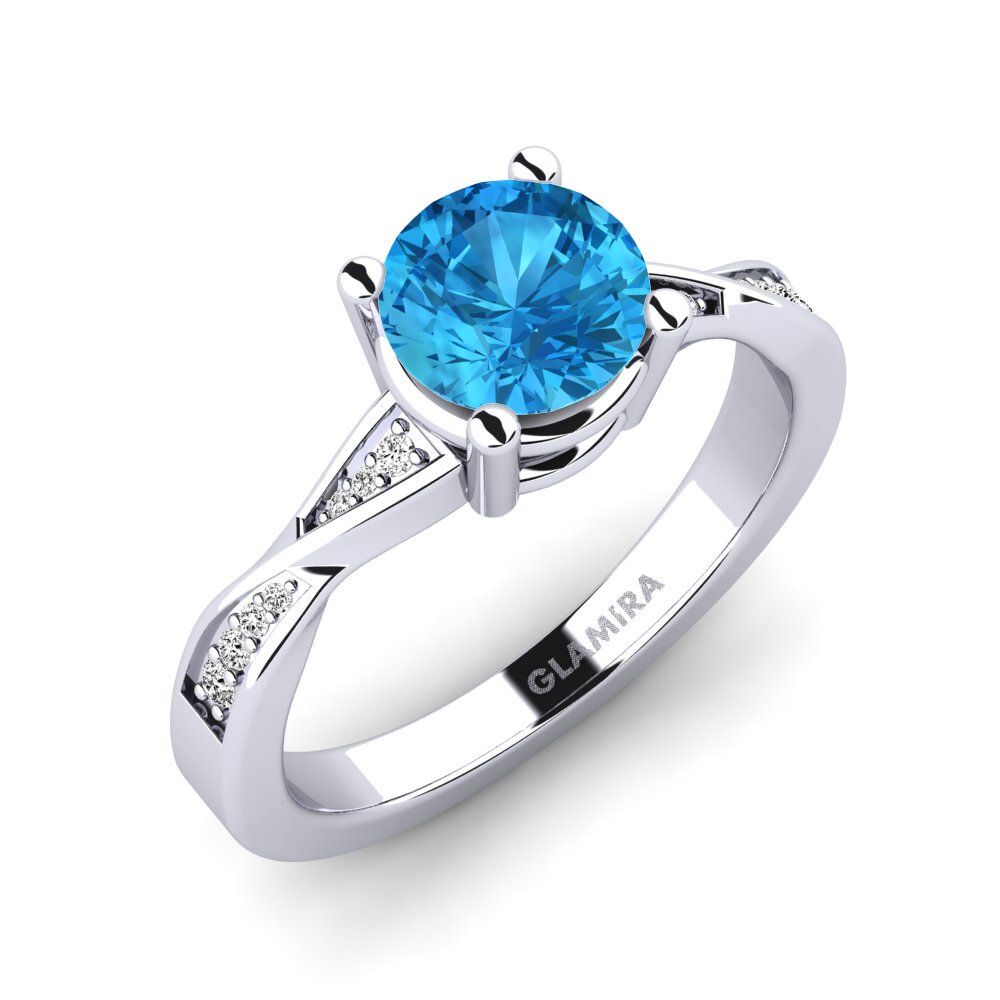 Blue Topaz Engagement Ring Kabena 1.0 crt