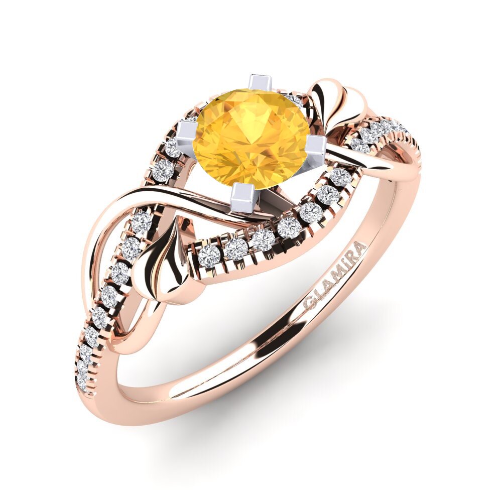 9k Rose & White Gold Citrine Engagement Ring Karlee