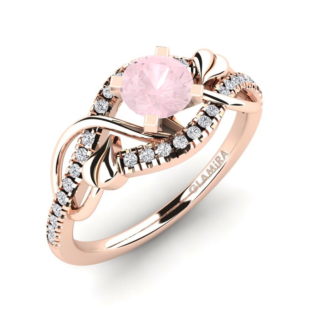 9k Rose Gold Rose Quartz Engagement Ring Karlee