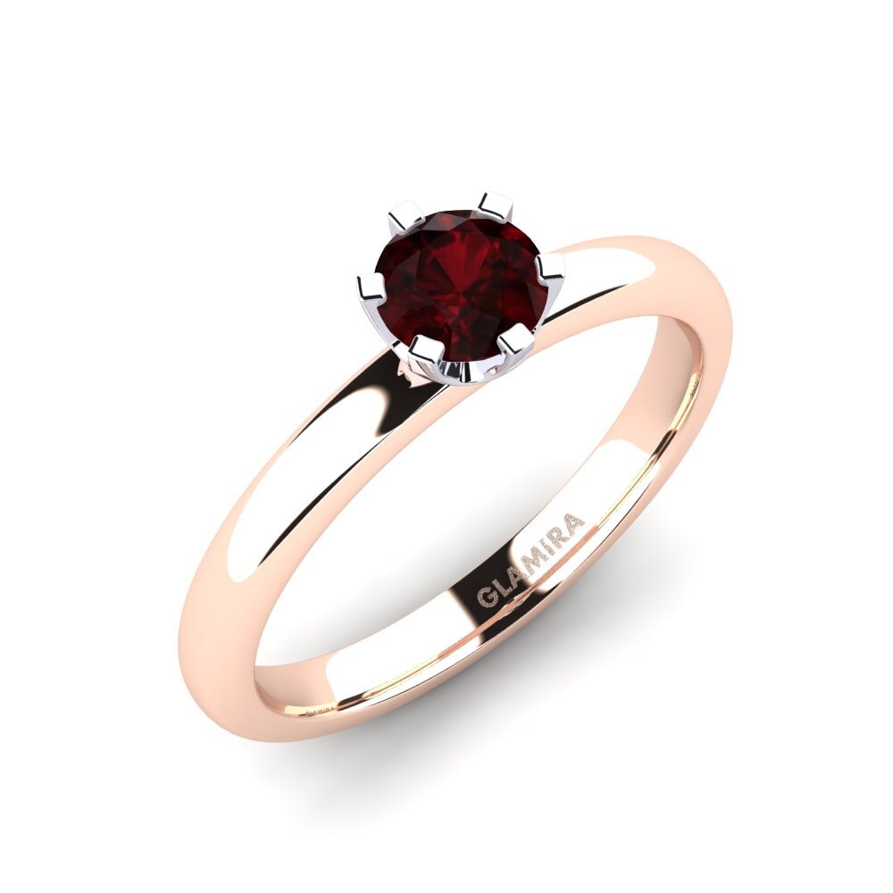 9ct Rose / White Gold Garnet Engagement Ring Katherina 0.5crt