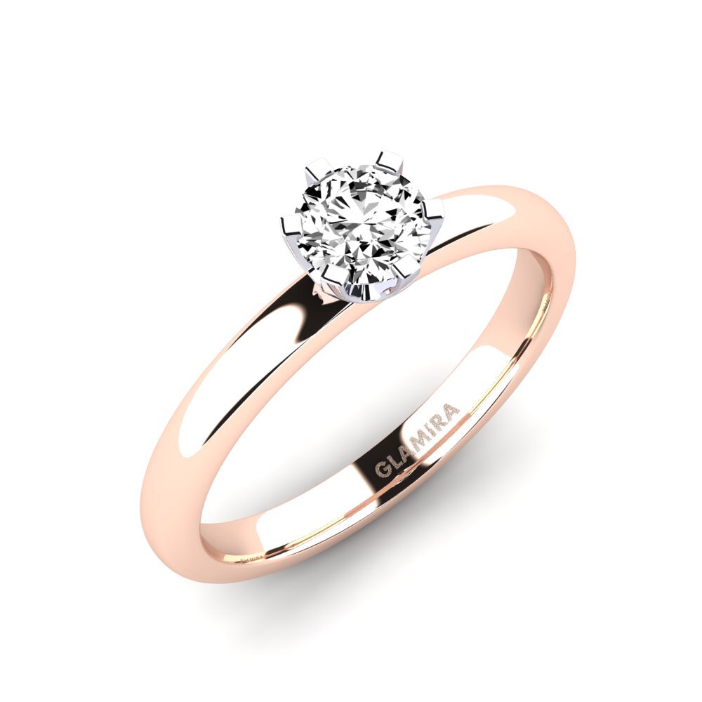 14ct Rose / White Gold Moissanite Engagement Ring Katherina 0.5crt