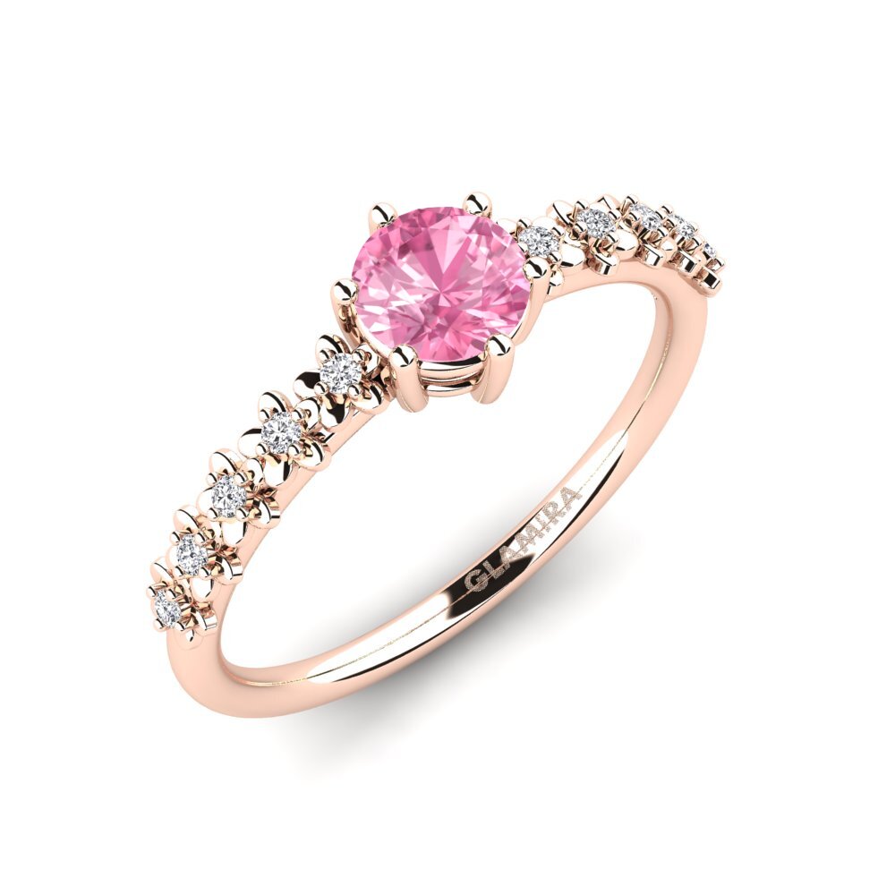 14ct Rose Gold Pink Sapphire Engagement Ring Ladre