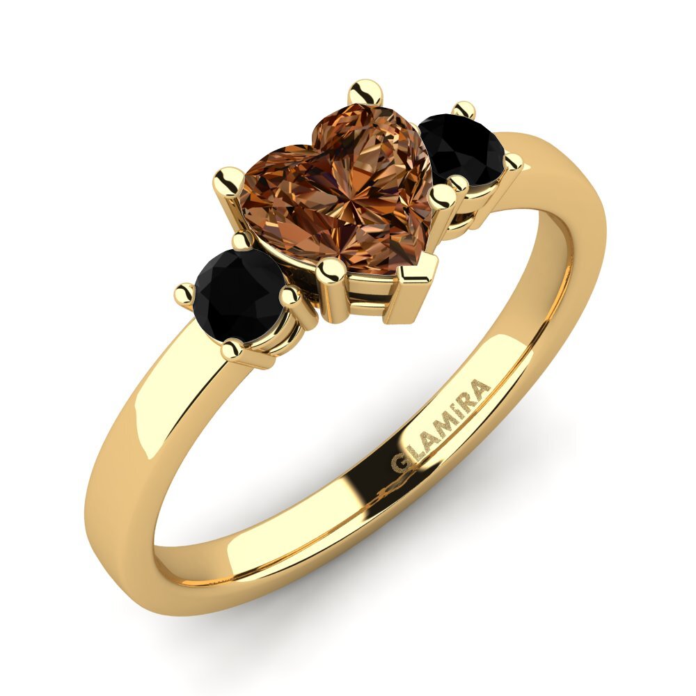18k Oro Amarillo Anillo de compromiso Lauren