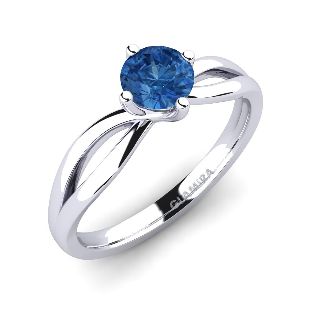 Dark Blue Zirconia Engagement Ring Layla 0.5crt