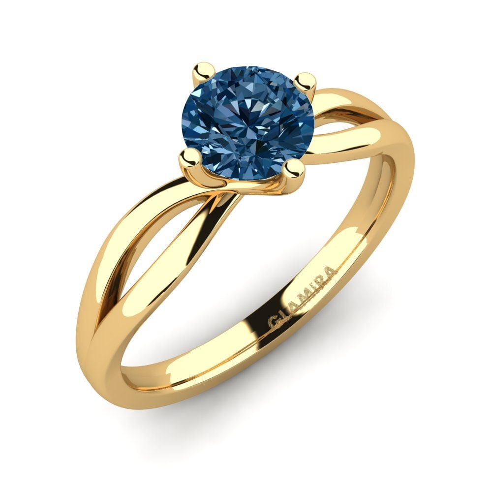 18k Oro Amarillo Anillo de compromiso Layla