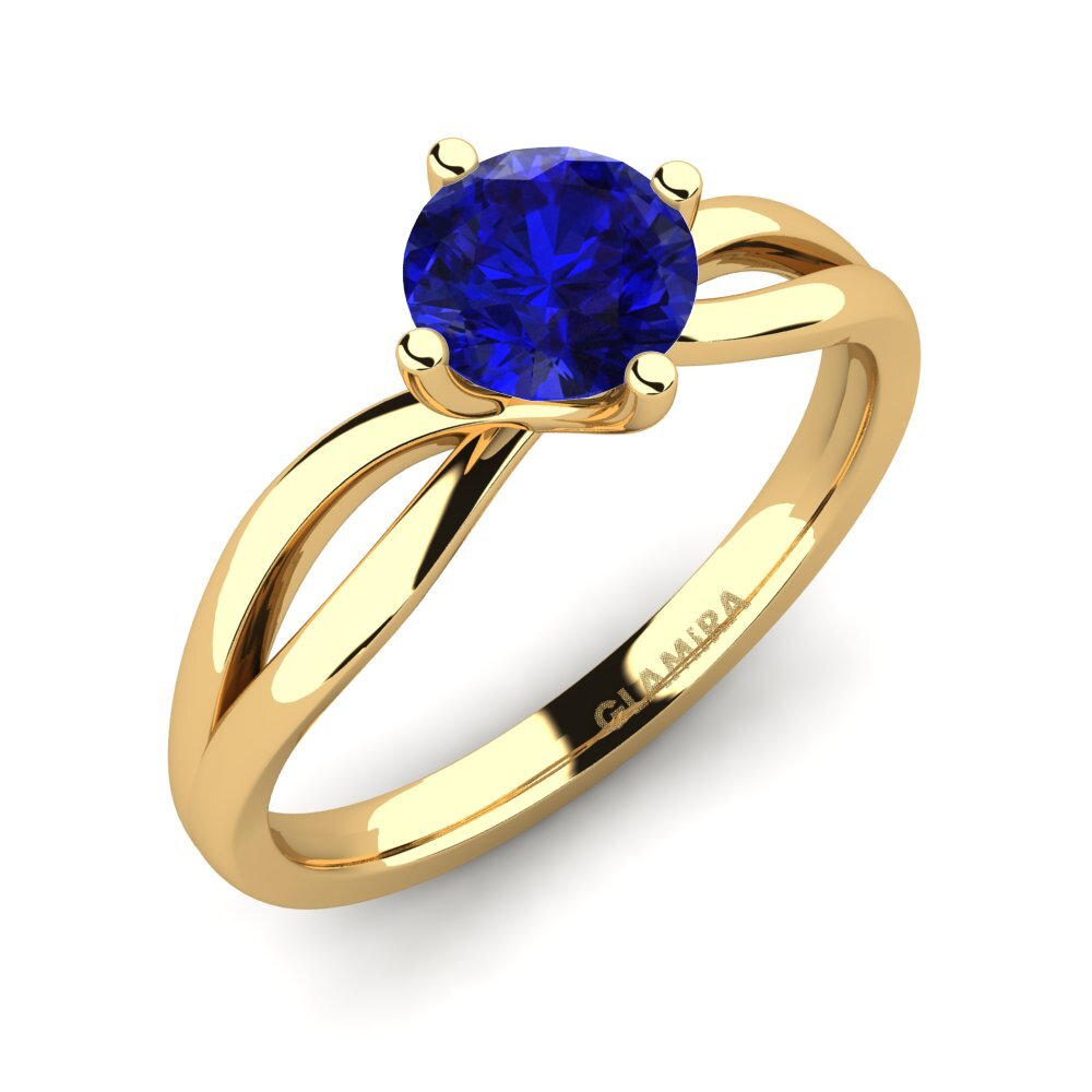14ct Yellow Gold Sapphire (Lab Created) Engagement Ring Layla