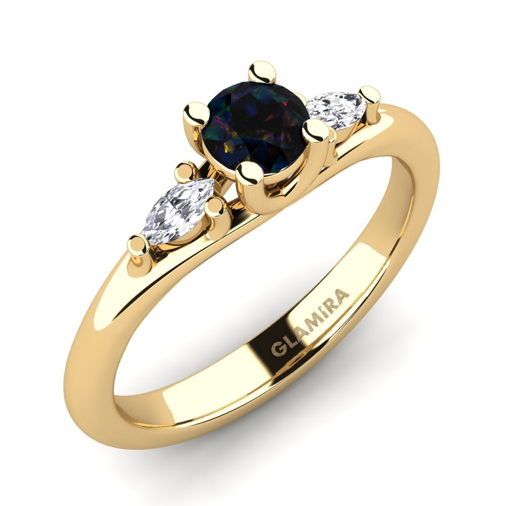 Black Opal Engagement Ring Leare