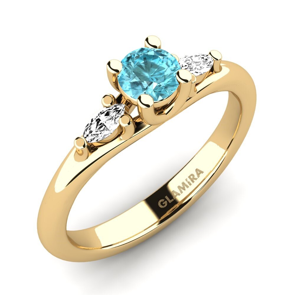 Blue Zircon Engagement Ring Leare