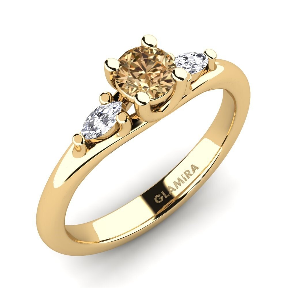 Diamante café Anillo de compromiso Leare