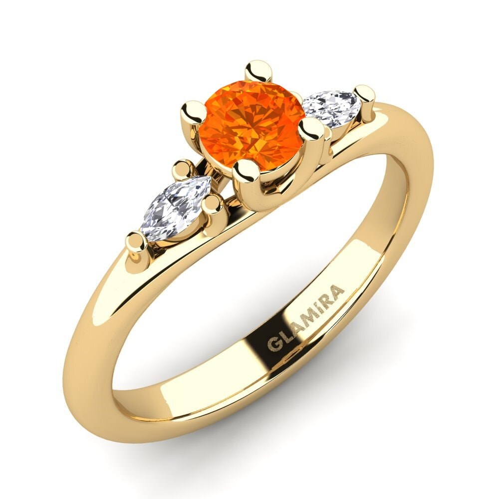 Orange Sapphire Engagement Ring Leare