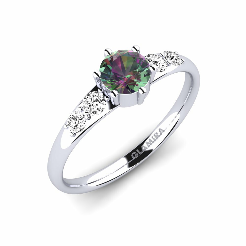 Mystic Topaz Engagement Ring Lugh