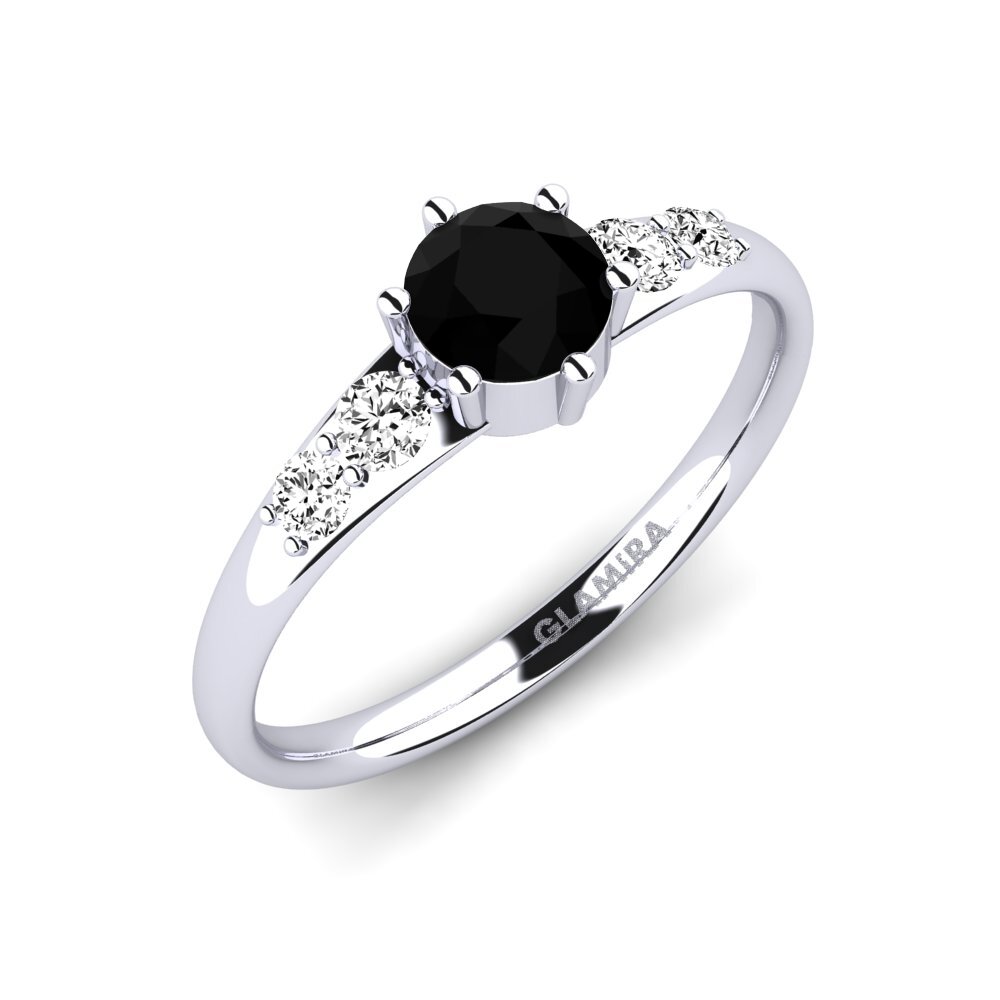 Black Onyx Engagement Ring Lugh