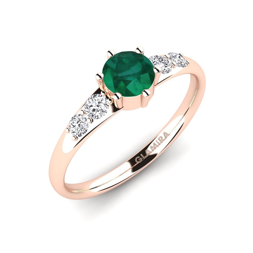 14ct Rose Gold Emerald Engagement Ring Lugh