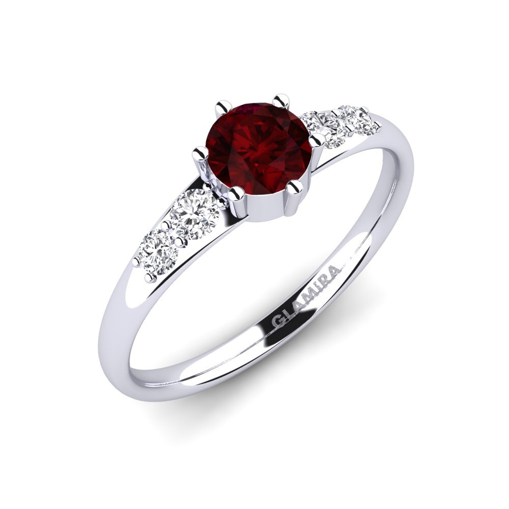 Round Garnet Engagement Ring Lugh
