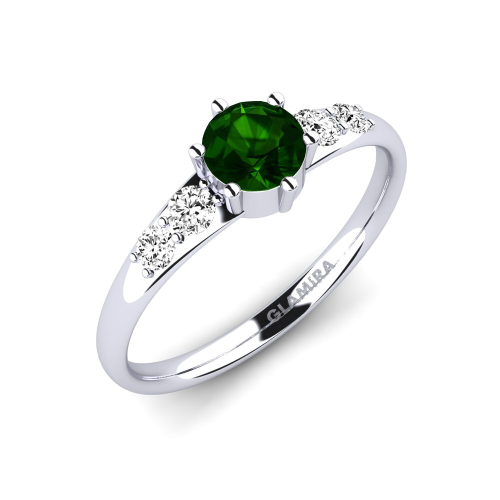 Turmalina verde Anillo de compromiso Lugh