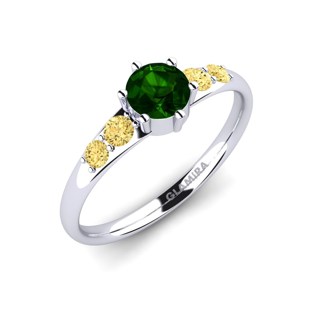 Turmalina verde Anillo de compromiso Lugh