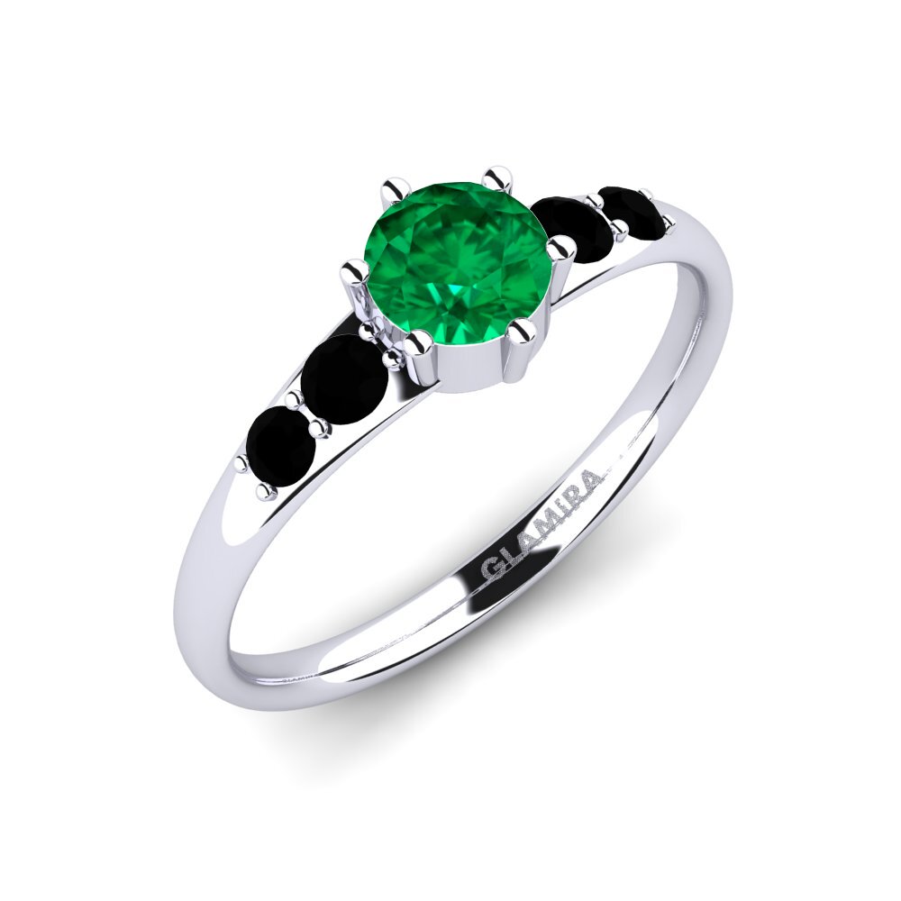 Esmeralda (creada en laboratorio) Anillo de compromiso Lugh