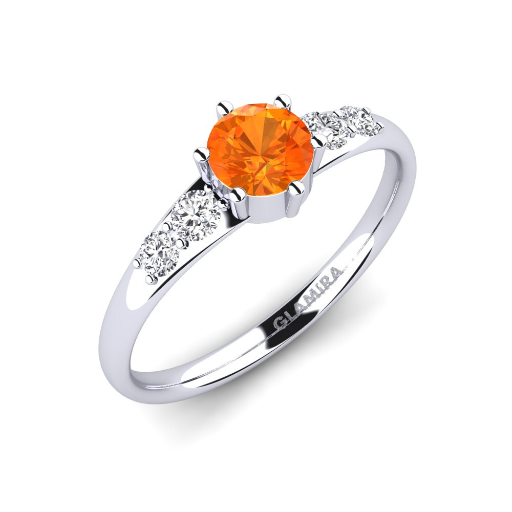Orange Sapphire Engagement Ring Lugh
