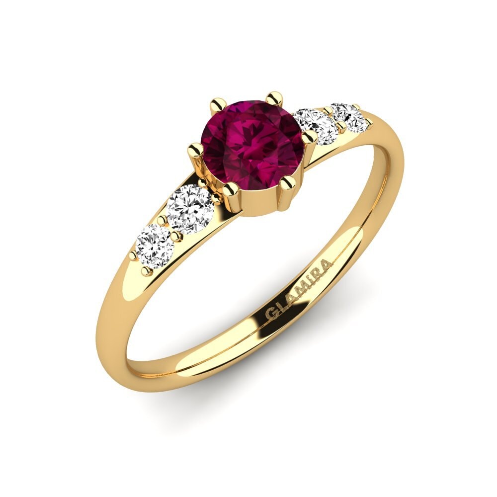 Vàng 9K Đá Rhodolite Nhẫn đính hôn Lugh