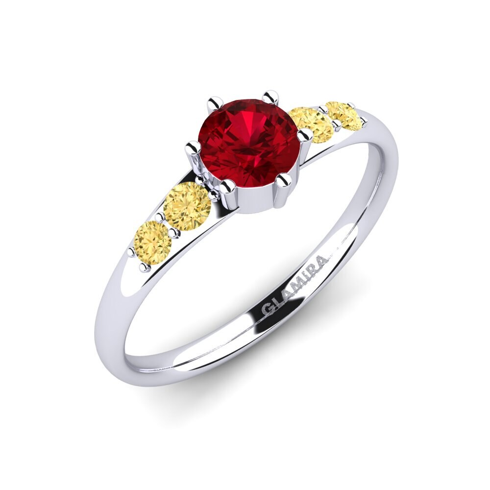 Circonita Roja Anillo de compromiso Lugh
