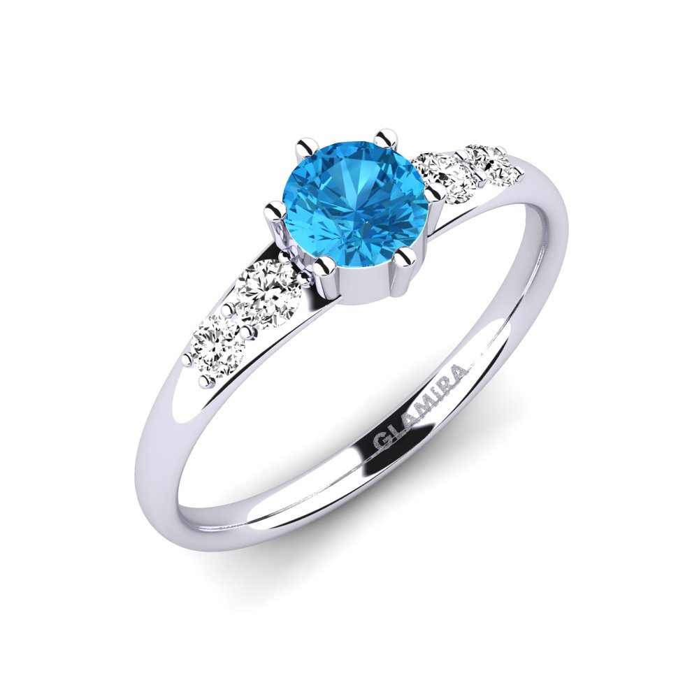 Topacio azul Anillo de compromiso Lugh