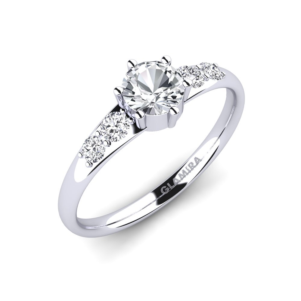 Circón Blanco Anillo de compromiso Lugh