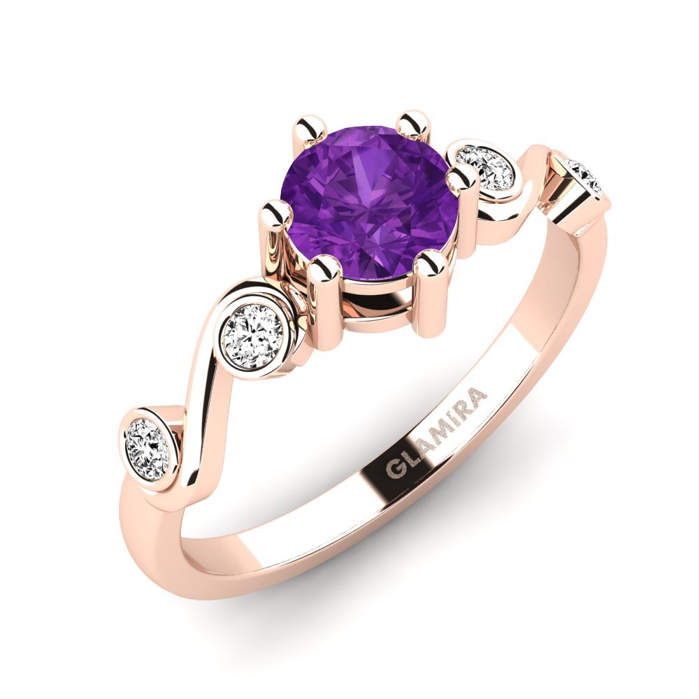Oro Rosso 585 Ametista Anello da donna Lyth