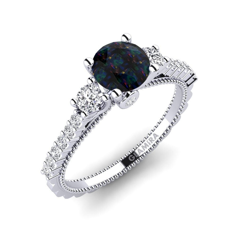 Black Opal Engagement Ring Mabilia