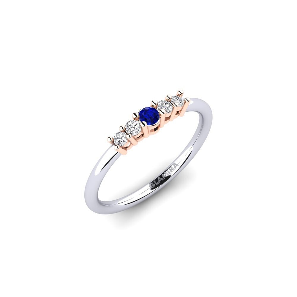 14ct White & Rose Gold Sapphire Engagement Ring Macolie