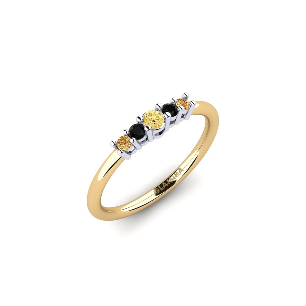 9k Oro Amarillo & Blanco Anillo de compromiso Macolie