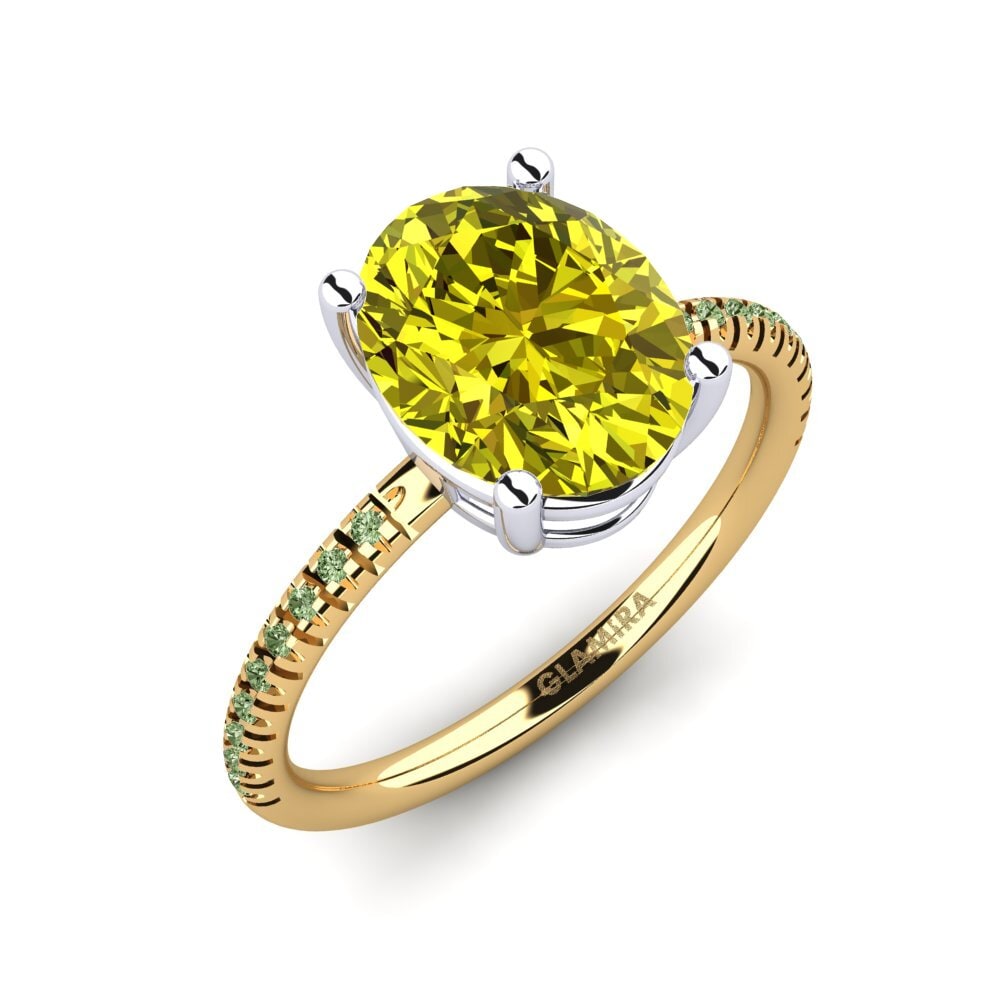 9k Oro Amarillo & Blanco Anillo de compromiso Malgosia