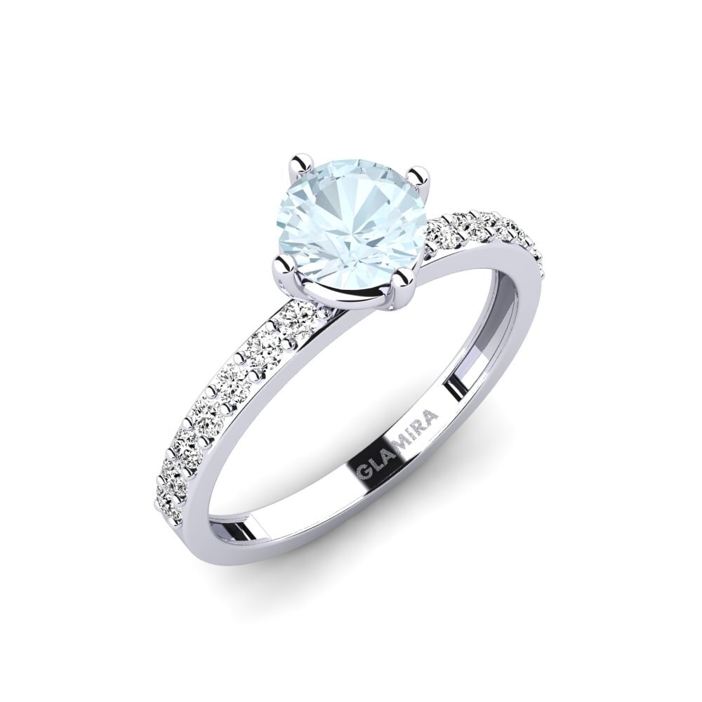 950 Platin Aquamarin Verlobungsring Manana