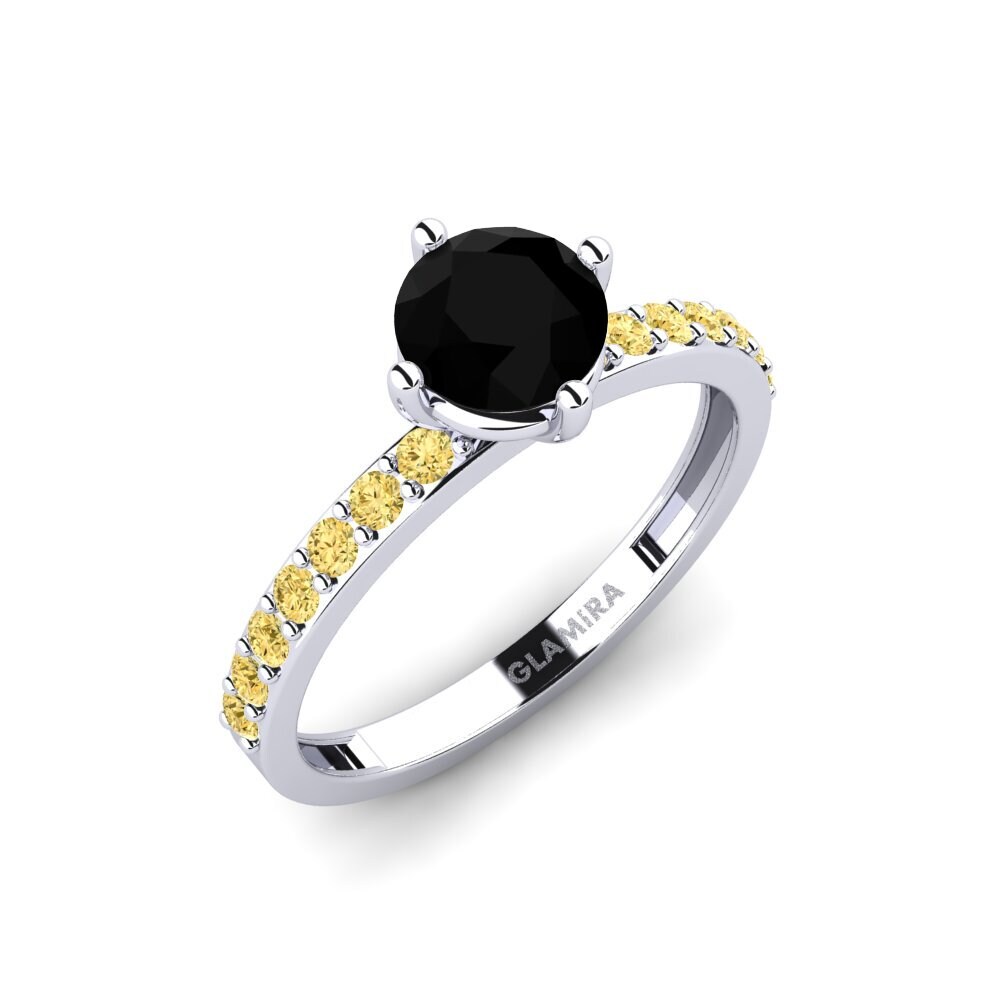 18k Oro Blanco Anillo de compromiso Manana