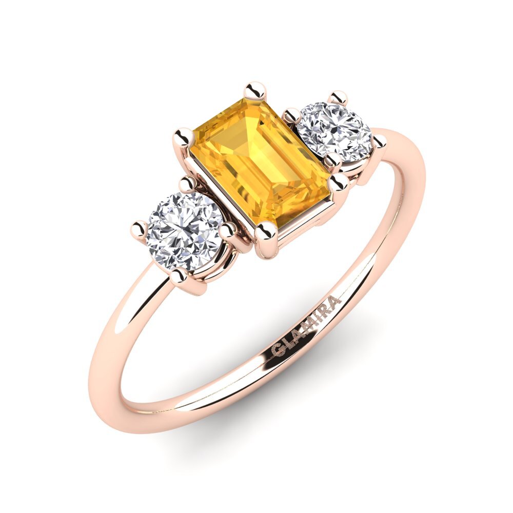 9k Rose Gold Citrine Engagement Ring Mania