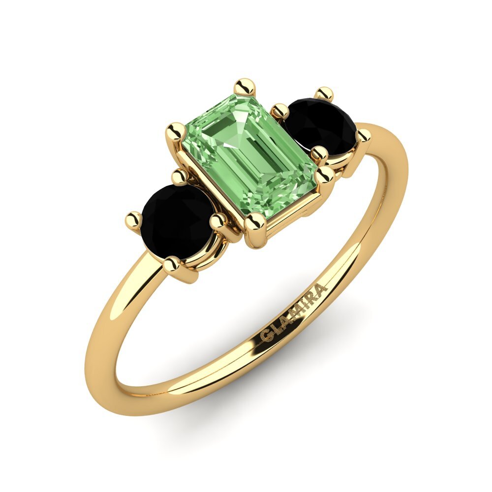 18k Oro Amarillo Anillo de compromiso Mania