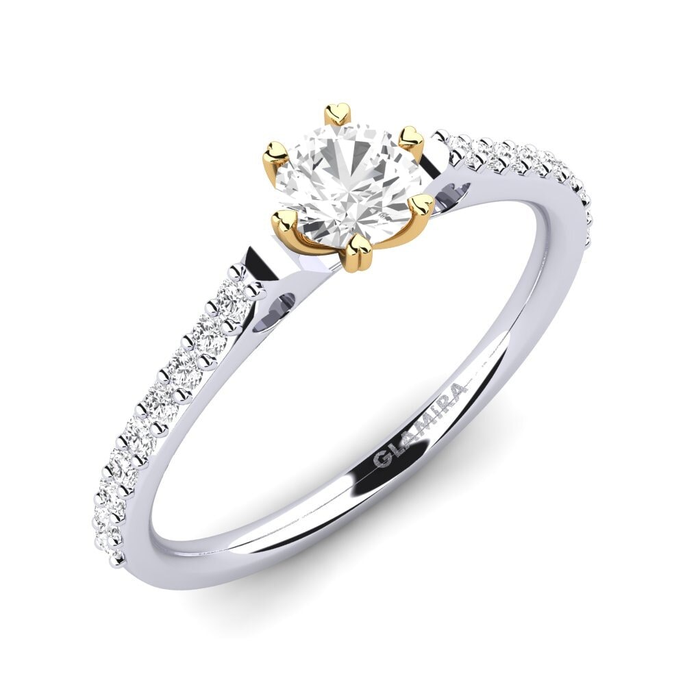 14ct White / Yellow Gold White sapphire Engagement Ring Mayetta