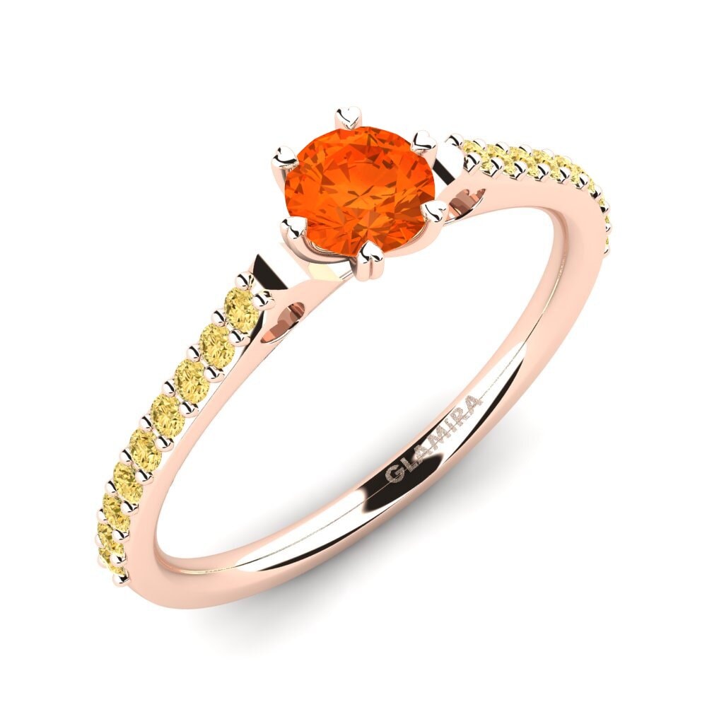 14ct Rose Gold Fire Opal Engagement Ring Mayetta
