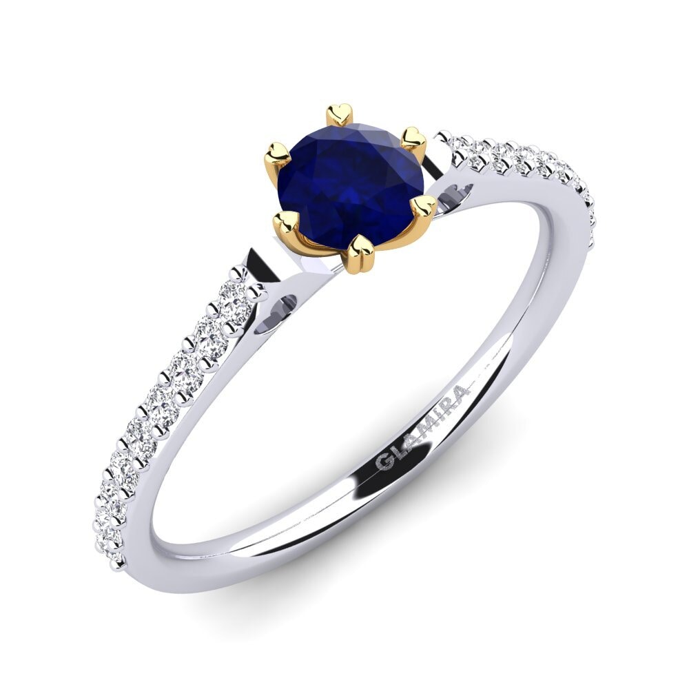 18ct White / Yellow Gold Sapphire Engagement Ring Mayetta