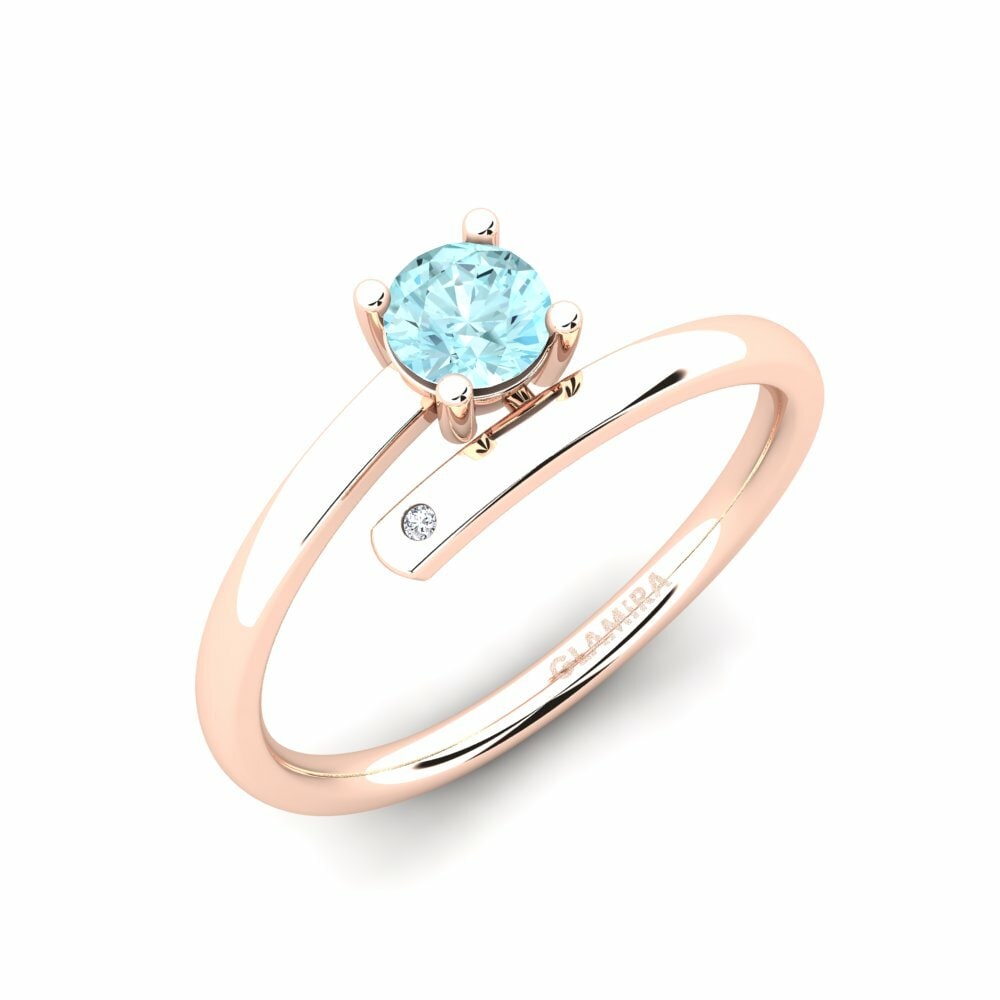 Rotgold 585 Aquamarin Verlobungsring Merrita