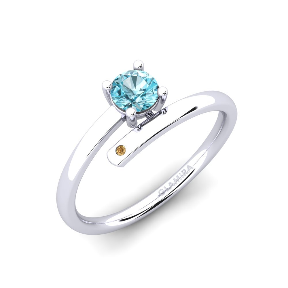 Blue Zircon Engagement Ring Merrita