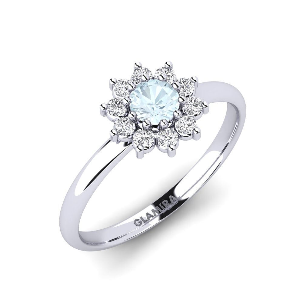Or Blanc 9k Bague de fiançailles Mesic