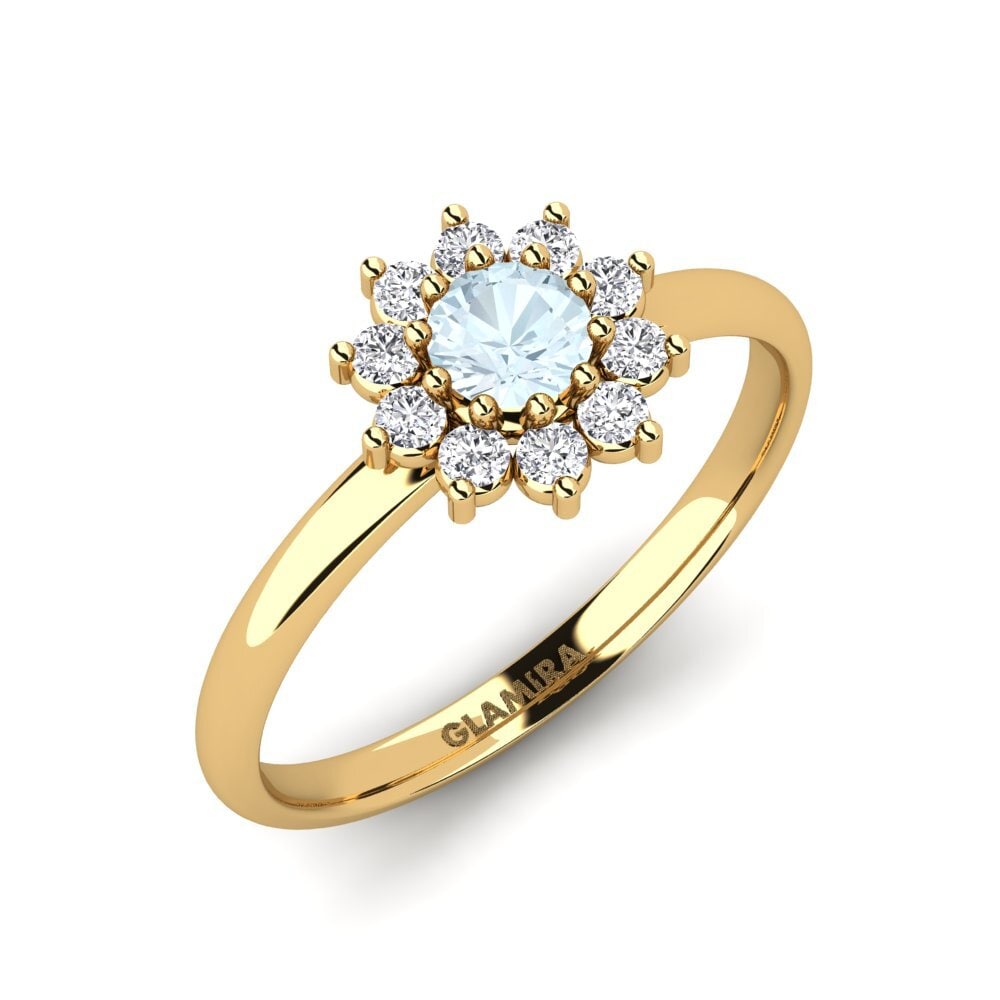 Or Jaune 14k Bague de fiançailles Mesic
