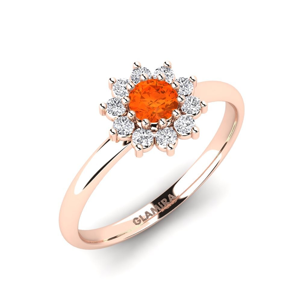 Fire Opal Engagement Ring Mesic
