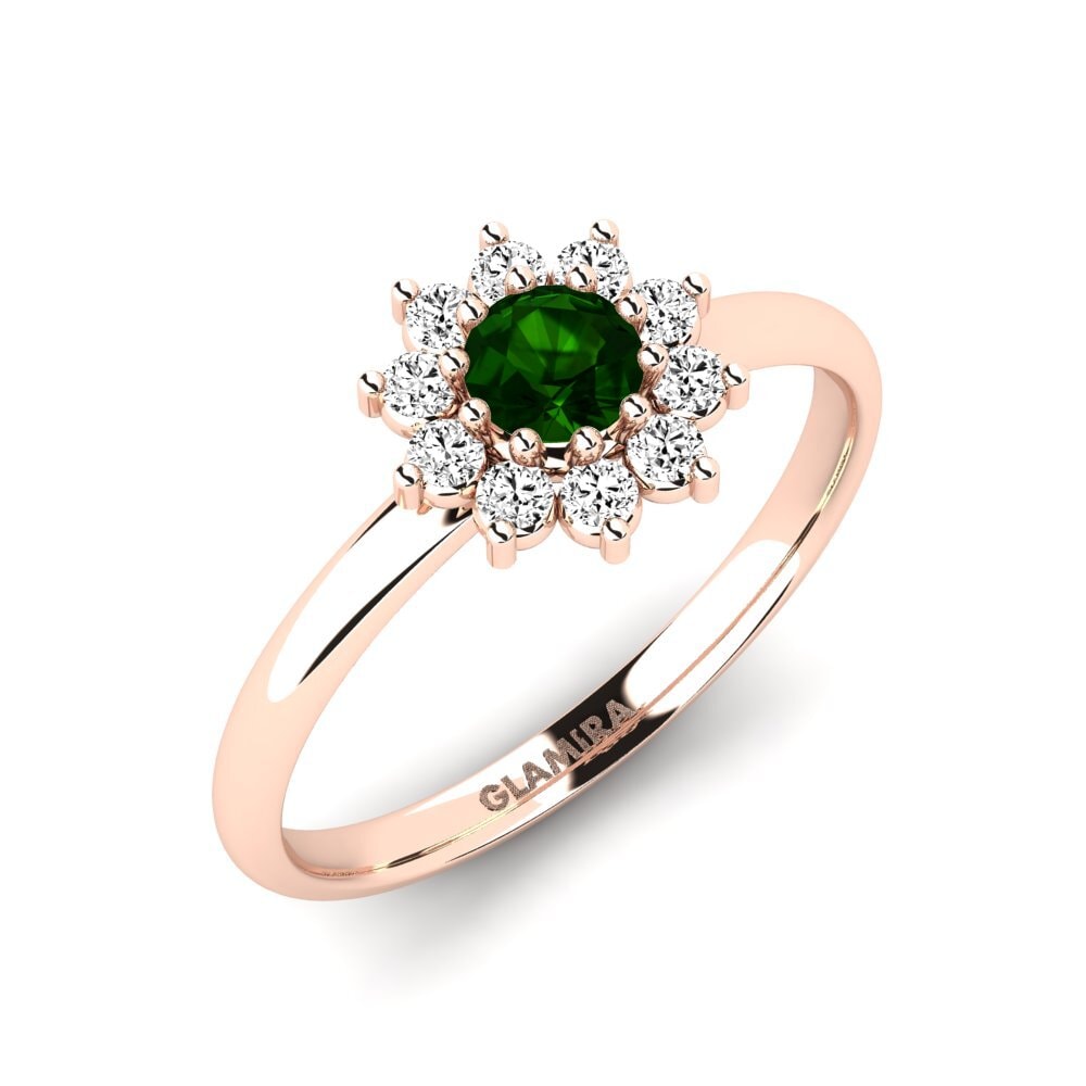 Turmalina verde Anillo de compromiso Mesic