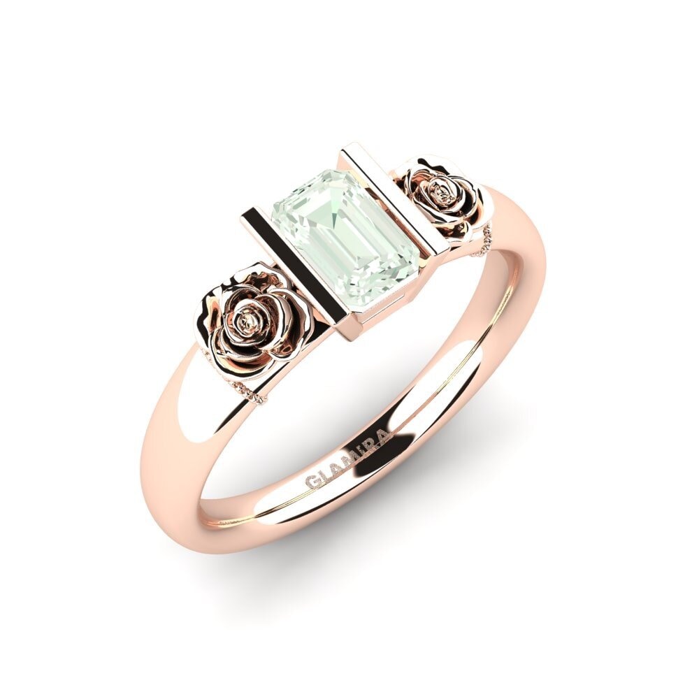 750 Rood Goud Groene Amethist Dames Ring Misery